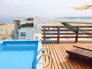 ALQUILO HERMOSO DUPLEX AMOBLADO - ESPECTACULAR VISTA AL MAR -   FRENTE AL MAR - PUNTA HERMOSA  - PLAYA SEÑORITAS