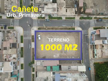 Vendo Terreno de 1000 m2 en plana esquina, Urbanización Primavera san Vicente Cañete