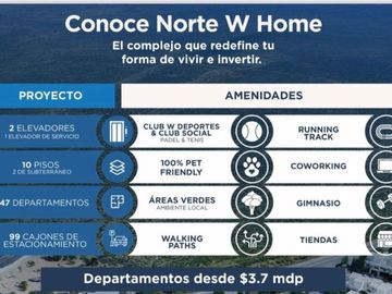 PRE-VENTA DE DEPARTAMENTOS EN NORTE W HOME