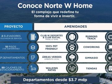 PRE-VENTA DE DEPARTAMENTOS EN NORTE W HOME