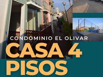 Casa 4 pisos condominio El Olivar, Carabayllo, cochera privada opcional
