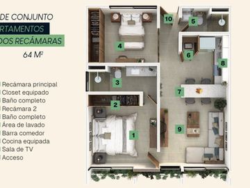 Departamentos de lujo en Mérida, Yucatán, dentro de Residencial, con amenidades.