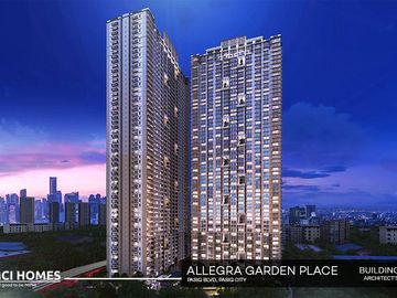 1 BR Condo (36 sqm) in Pasig City | Allegra Garden Place | Ready for Occupancy (Foreigners can own condo)