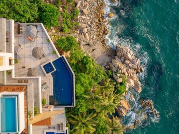 Villa de lujo frente al mar en Conchas Chinas, Puerto Vallarta | 6 recámaras, alberca privada, vistas espectaculares
