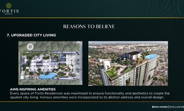 EXCLUSIVES LUXURY: FORTIS RESIDENCES TURN OVER 2027