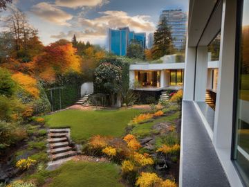 Moderna residencia con amplios espacios y  jardin