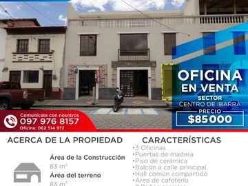 ¡Venta de Oficinas en el Centro de Ibarra – Sector