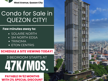 Pre-selling condo for sale for 3 Bedroom in Quezon City