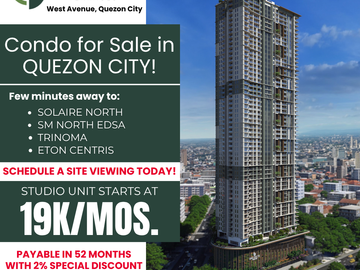 Pre-selling condo for sale for Studio Unit in Quezon City