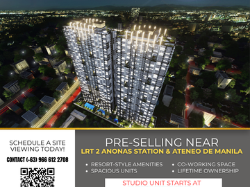Pre-selling condo for sale for Studio Unit in Quezon City