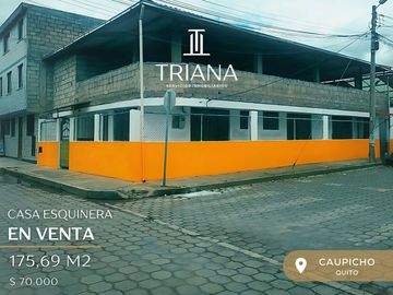 SE VENDE CASA INDEPENDIENTE ESQUINERA CON PROYECCIÓN A SEGUNDO PISO  EN  CAUPICHO SUR DE QUITO