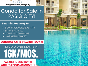 Ready for Occupancy and Pre-selling condo for sale for Studio unit in Pasig City