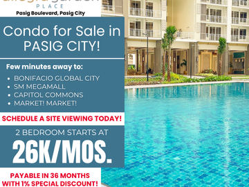 Ready for Occupancy and Pre-selling condo for sale for 2 Bedroom in Pasig City