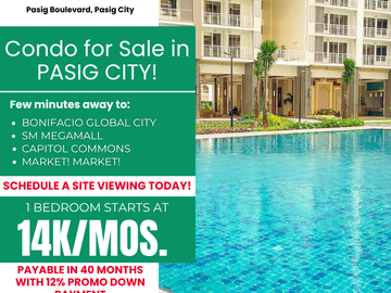 Ready for Occupancy and Pre-selling condo for sale for 1 Bedroom in Pasig City