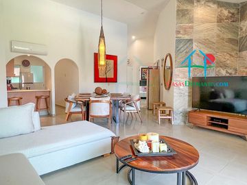 Departamento moderno con Terraza y vista a la alberca y áreas comunes