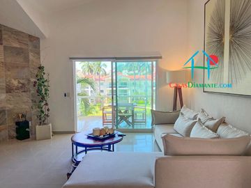 Departamento moderno con Terraza y vista a la alberca y áreas comunes