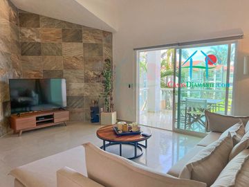Departamento moderno con Terraza y vista a la alberca y áreas comunes