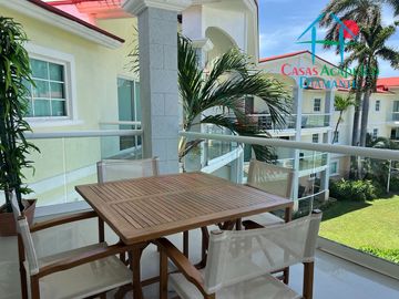 Departamento moderno con Terraza y vista a la alberca y áreas comunes