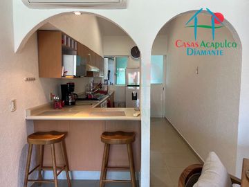 Departamento moderno con Terraza y vista a la alberca y áreas comunes