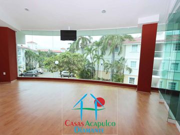 Departamento moderno con Terraza y vista a la alberca y áreas comunes