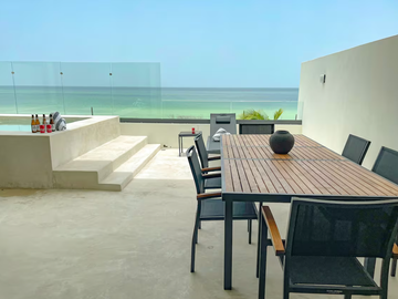Departamento de lujo en primera fila con vista al mar en Telchac Puerto, Mérida