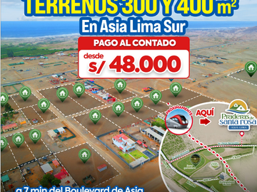 VENDO TERRENO PARA CASA DE CAMPO 400 M² - ASIA - CAÑETE - LIMA