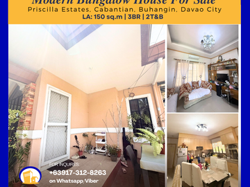 Modern Bungalow House for Sale in Priscilla Estates, Cabantian, Buhangin, Davao City