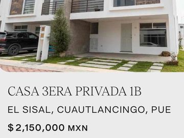 VENTA CASA EL SISAL CUAUTLANCINGO CERCA DE VW  OUTLET PARQUE FINSA SANCTORUM