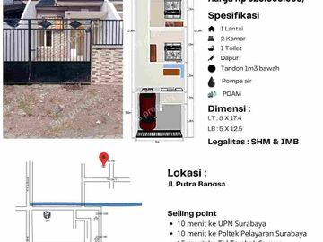 Dijual rumah New minimalis di Gununganyar Mas Rungkut