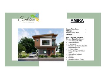 4 BR- 3 T&B , Single Detached House and Lot with Attic For Sale in Alaminos, Laguna #AmiraModel