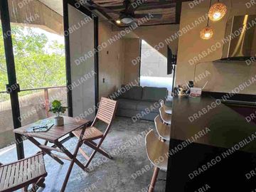 Loft en venta amueblado y equipado en región 15 con alberca