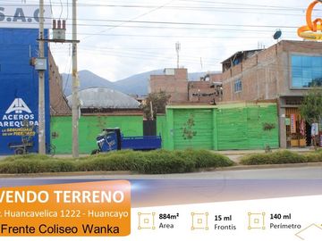 VENDO TERRENO COMERCIAL FRENTE AL COLISEO WANKA, HUANCAYO
