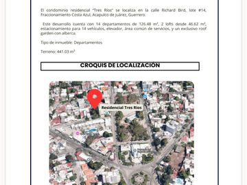 ACAPULCO PREVENTA DE DEPARTAMENTOS EN COSTA AZUL CONDOMINIO TRES RIOS