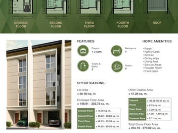 Preselling 4 Storey Townhouse 4Br 3T&B 2CG Project 8, Quezon City