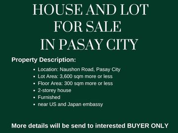 RESIDENTIAL HOUSE AND LOT FOR SALE IN PASAY CITY