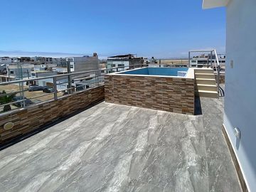 Punta Hermosa - TRIPLEX PENTHOUSE Frente a Parque de 3dorm + 2cocheras + Piscina + 3balcones