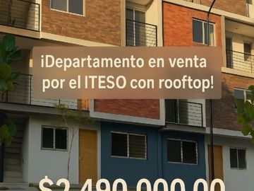 DEPARTAMENTO CON TERRAZA 2 RECS ZONA ITESO EN CONDOMINIO.