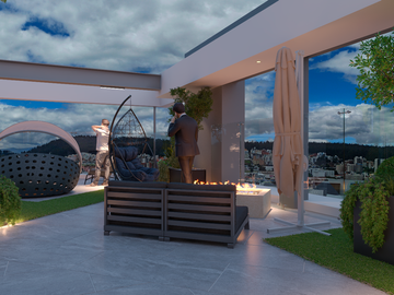 605 Comodidad, Cercanía, Tranquilidad. Encantador Estudio con Vista y Parqueadero en Av de Los Shyris. A Estrenar.