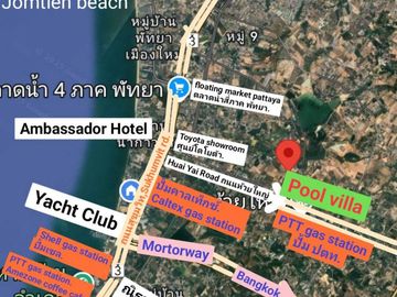 For sale: 3 pool villas in Huay Yai on a 1 rai 200 sq.wah land plot, Nong Prue Subdistrict, Bang Lamung District, Chonburi Province