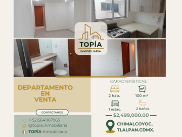 🏡¡AMPLIO PENTHOUSE REMODELADO EN TLALPAN!