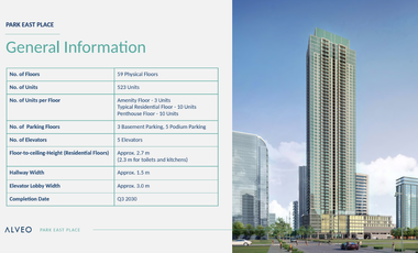 THREE BEDROOM PARK EAST PLACE -- PRE-SELLING CONDO IN BGC