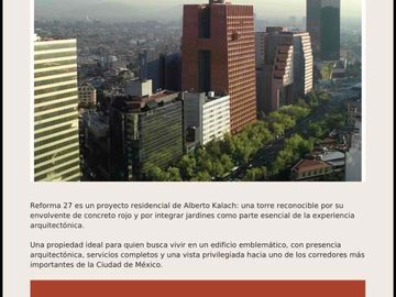 DEPARTAMENTO EN REFORMA 27 EN VENTA