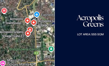 For Sale 555 sqm Vacant Lot in Acropolis Greens, QC