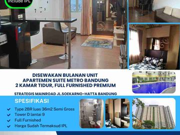 Disewakan Bulanan Unit 
Apartemen Suite Metro Bandung
2 Kamar Tidur, full furnished premium

Strategis Mainroad jl.Soekarno-Hatta Bandung