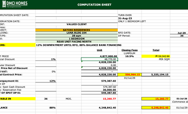 30K RESERVATION FEE, 14K Studio Satori Residences Santolan Pasig also open for RENT TO OWN 36 months before turn over