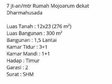 Termurah ! rumah dijual jl. Mojoarum