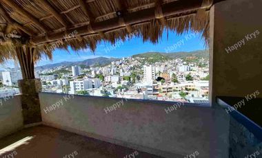 Departamento en renta en Fraccionamiento Costa azul  cerca de playa, primer nivel, con elevador, alberca y palapa en roof garden