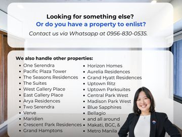 FOR SALE: Arya Residences Tower 1, 1 Bedroom BGC, Taguig - Verve, Maridien, One Serendra, East Gallery Place