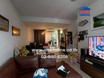 Two-story townhome, 24.3 sq.wa., Pruksa 115 Village, Soi Khlong 1/2, Rangsit-Nakhon Nayok Road, Yothathikan Road, Khlong Luang, Pathum Thani.