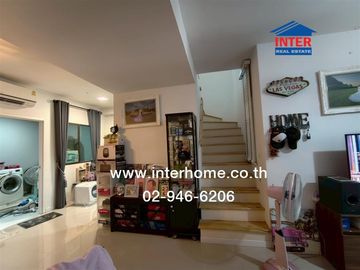 Two-story townhome, 24.3 sq.wa., Pruksa 115 Village, Soi Khlong 1/2, Rangsit-Nakhon Nayok Road, Yothathikan Road, Khlong Luang, Pathum Thani.
